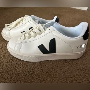 White and Black Women's Logo Sneakers
